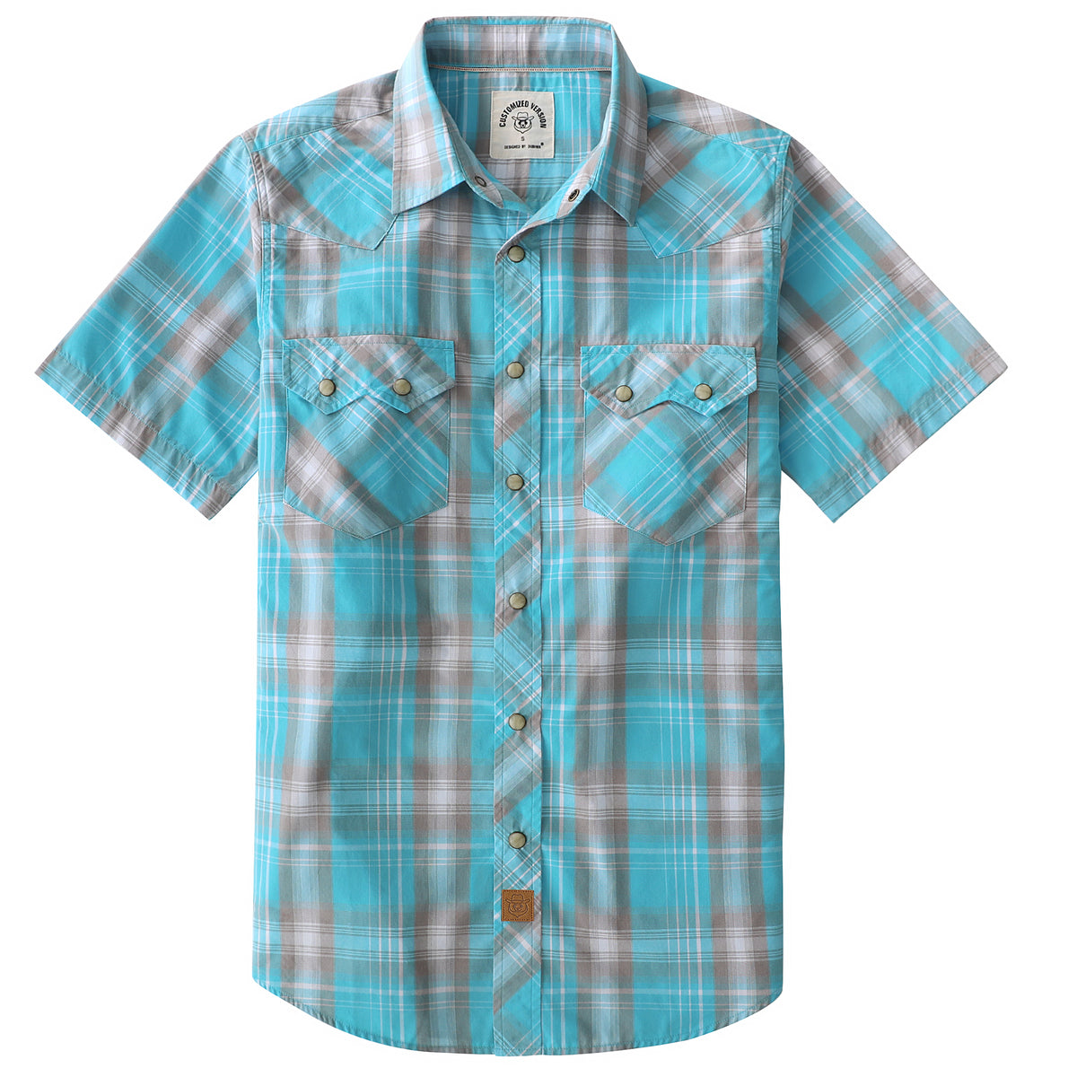 トップス CTHY SUVIN PLATINUM DOUBLE JERSEY SHIRTS Dubinik® Men's Pearl Snap Sawtooth Pocket Western Plaid Shirt Short Sl