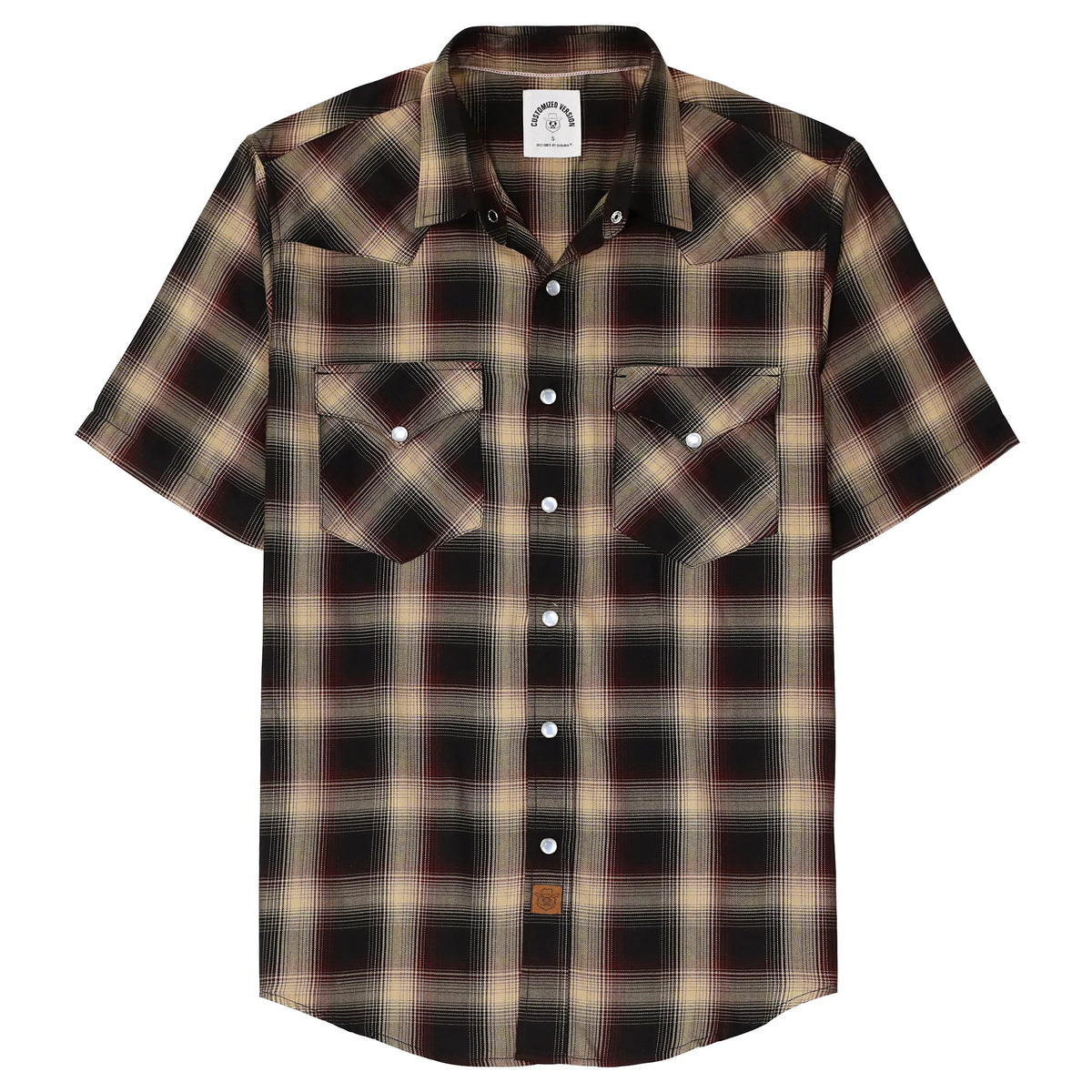 Dubinik®Bamboo Fiber Mens Shirts Short Sleeve Plaid Shirt Men Western
