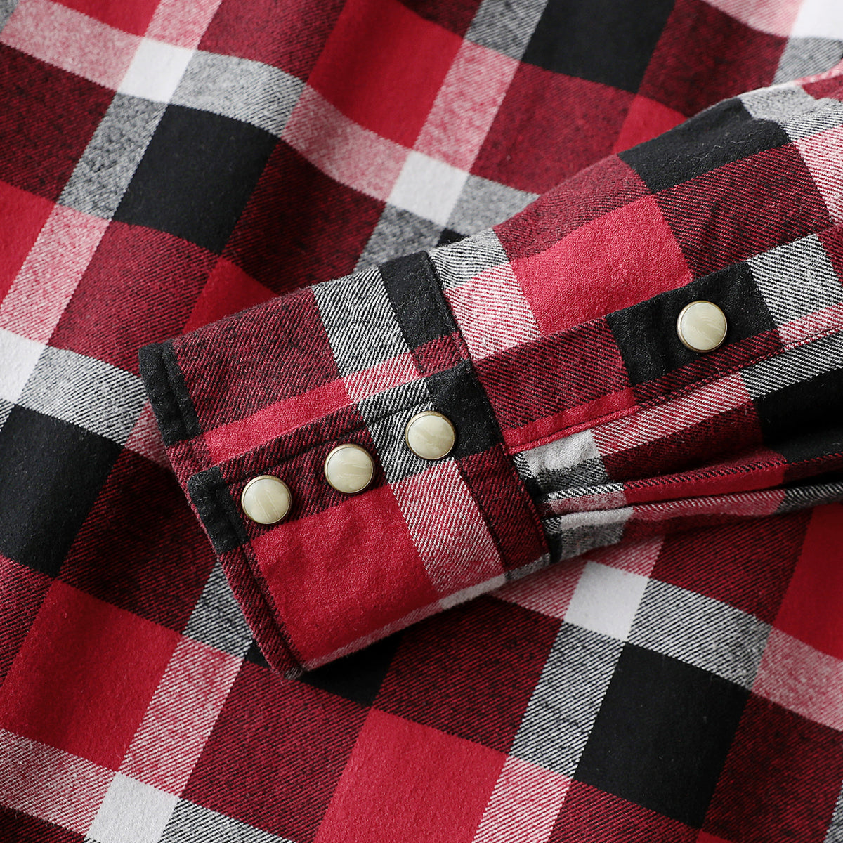 Dubinik® Flanellen herenoverhemd met lange mouwen, western, met drukknopen en dubbele borstzakken voor casual comfort, M