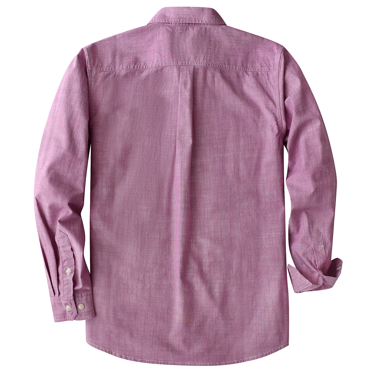 Dubinik® 5.5oz Dark Pink Chambray Long Sleeve Button-Front Closure Poc