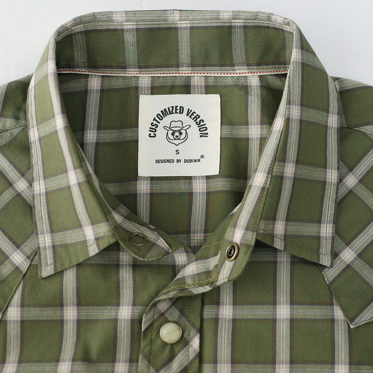 Dubinik® 4.1oz Pearl Snap Green Shirts For Men Long Sleeve Lightweight