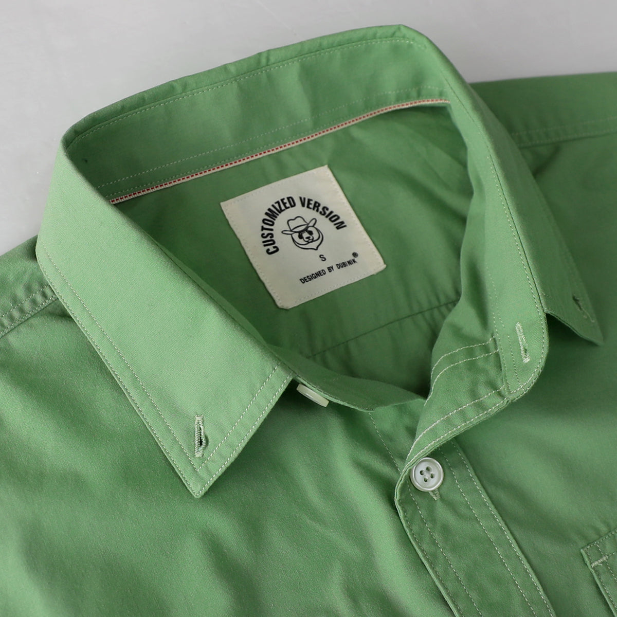 Dubinik® 4.1oz Mens Long Sleeve Button Down Solid Light Green Shirts C