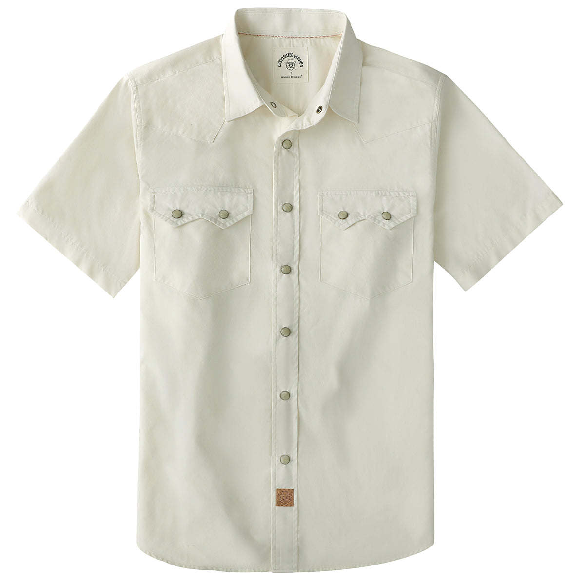 Dubinik® Men's Pearl Snap Beige Sawtooth Pocket Western Plaid Shirt Sh