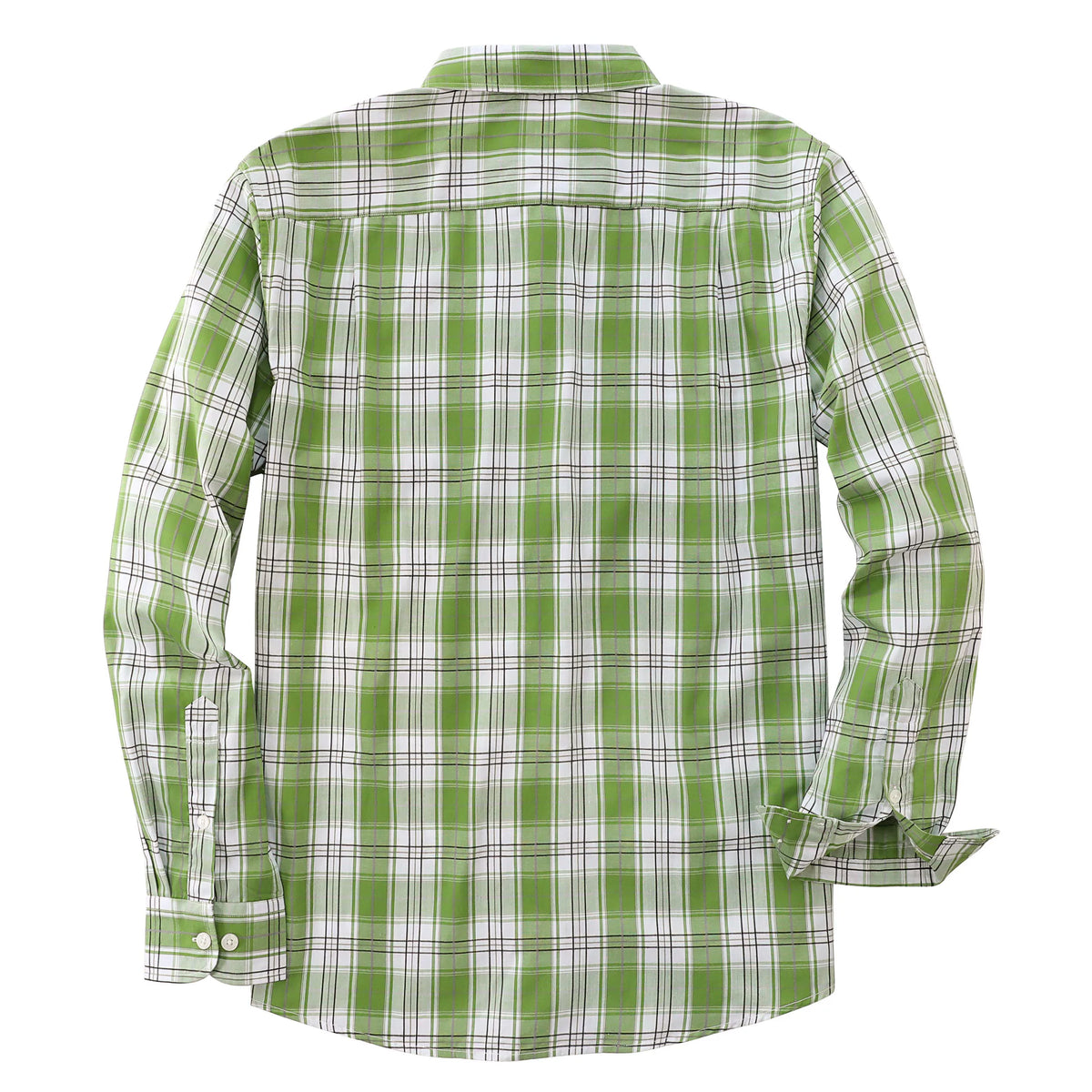 Dubinik®Mens Long Sleeve Casual Button Down Vintage Green Plaid Shirts