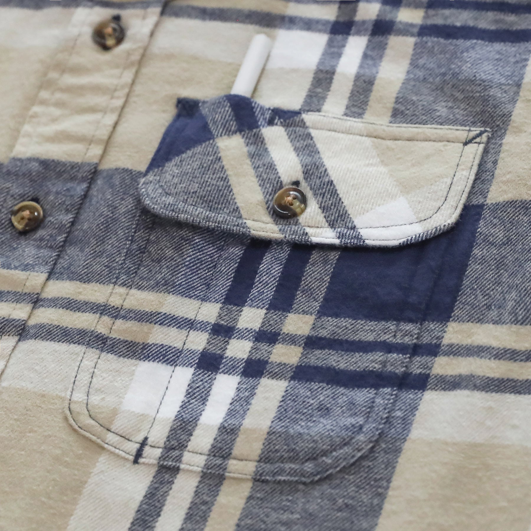 Herren Mittelschweres Flanellhemd, Langarm, lässig, Button-Down, gebürstetes Hemd aus 100 % Baumwolle #1003