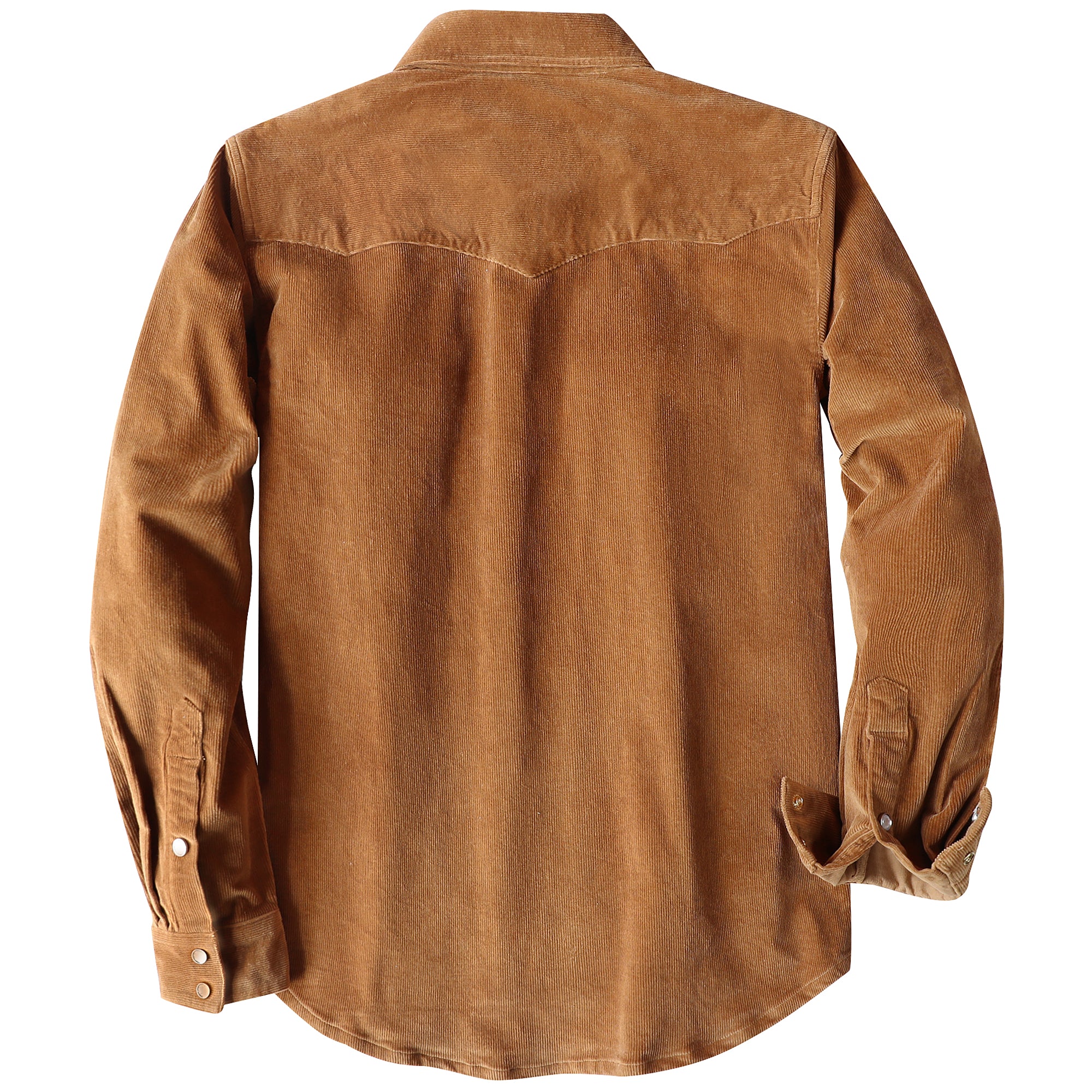 Dubinik® Corduroy Jacket Men Sawtooth Snap Pocket  Casual Cotton Pearl Snap Western Work Shirts Vintage Long Sleeve#32001
