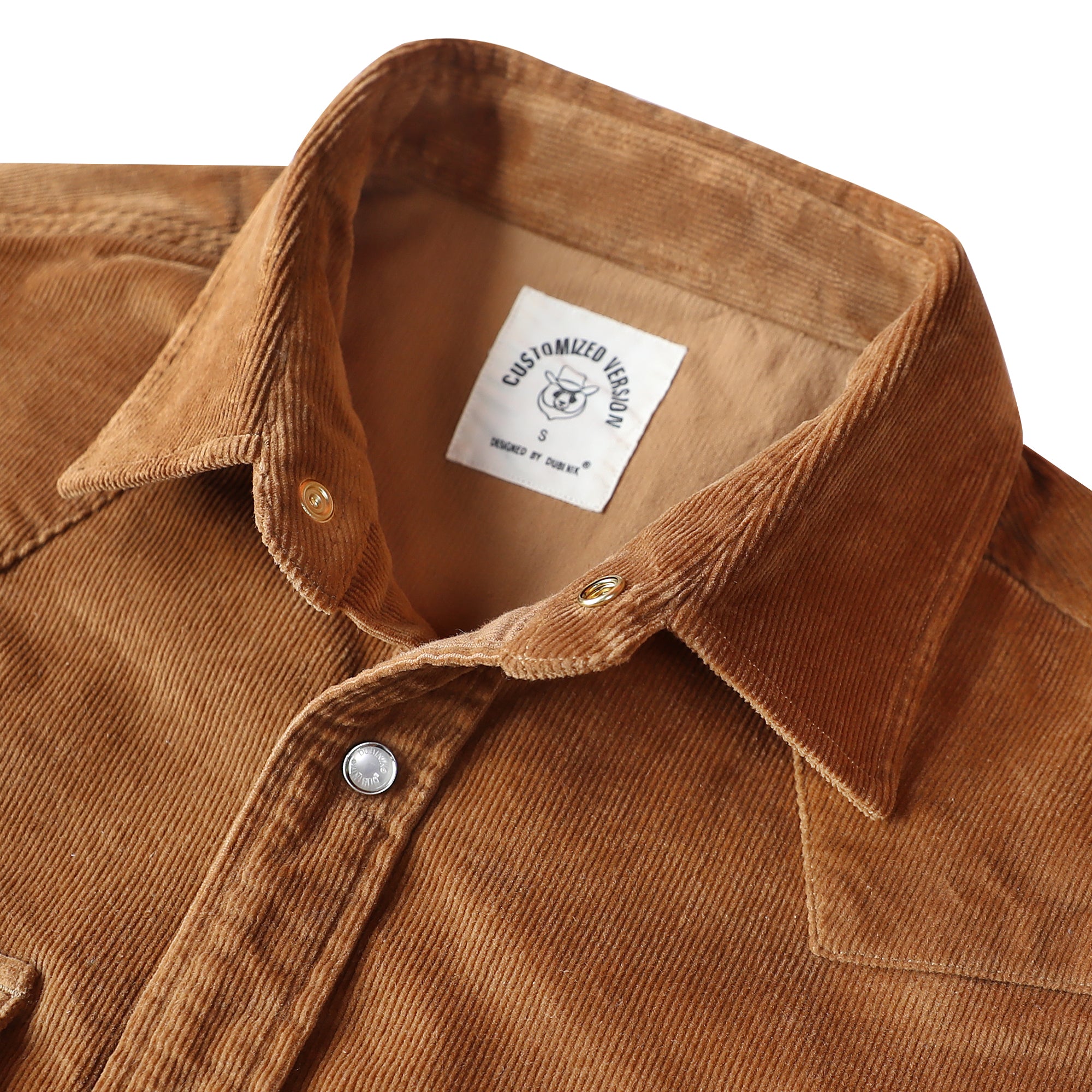 Dubinik® Corduroy Jacket Men Sawtooth Snap Pocket Casual