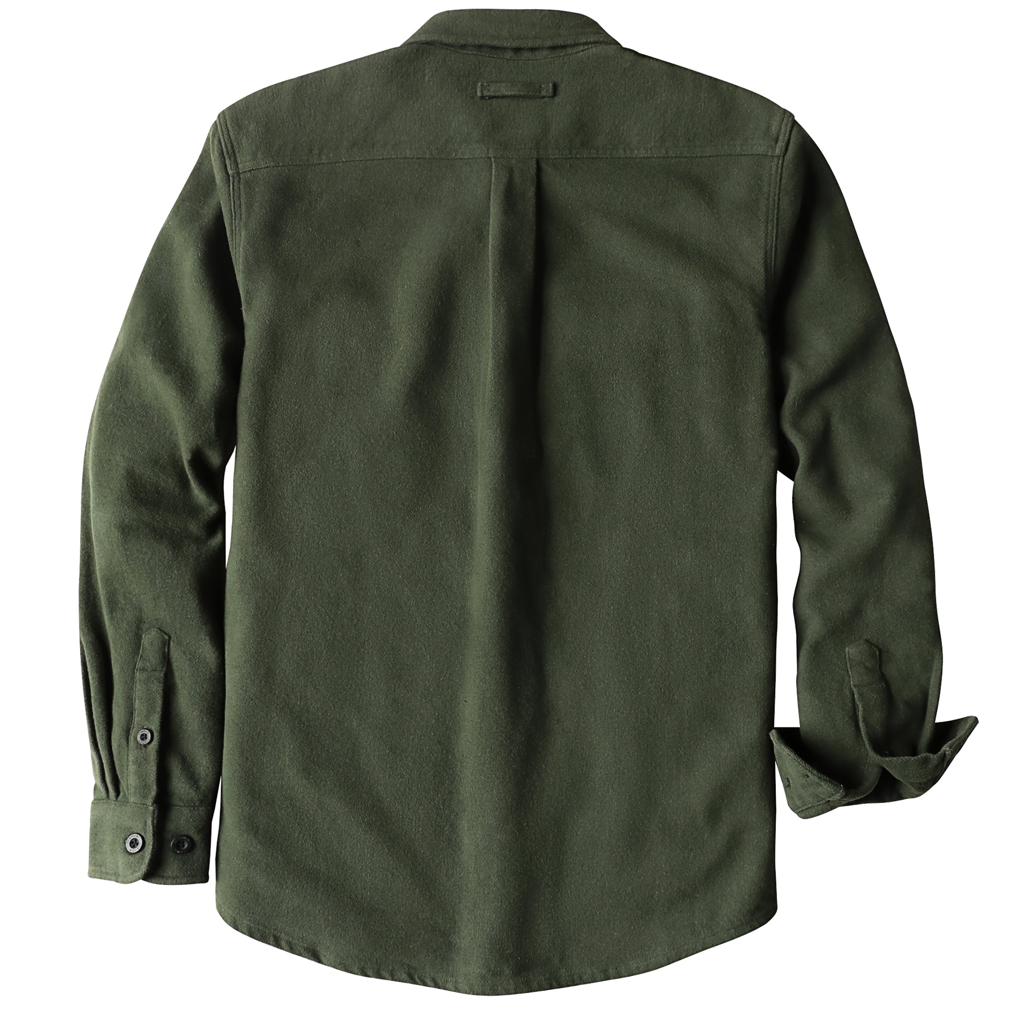 Dubinik® 13oz Ultra Heavyweight Olive Green Solid Flannel Shirt for Men Long Sleeve Mens Plaid Button Down Shirts for Men Vintage 100% Cotton#0081004