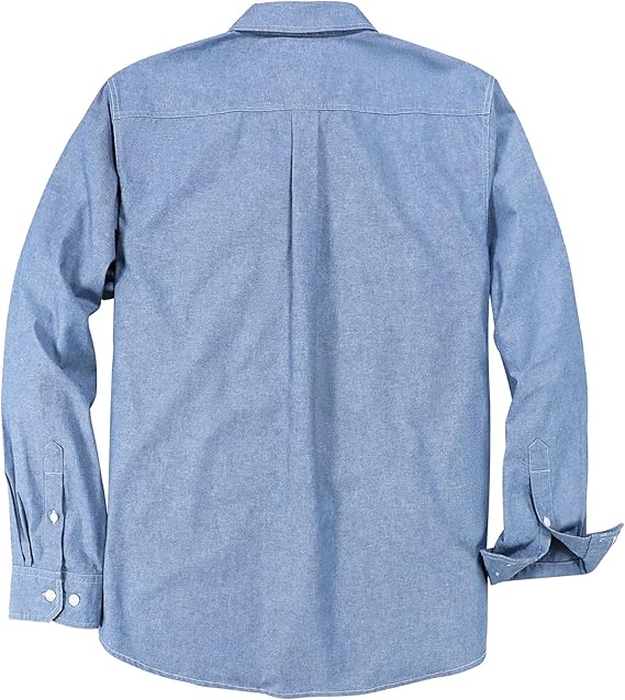 Dubinik® Chambray Langarm-Jeanshemd mit Taschen #58009