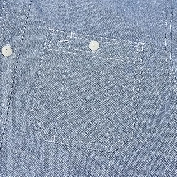 Dubinik® Chambray Langarm-Jeanshemd mit Taschen #58009