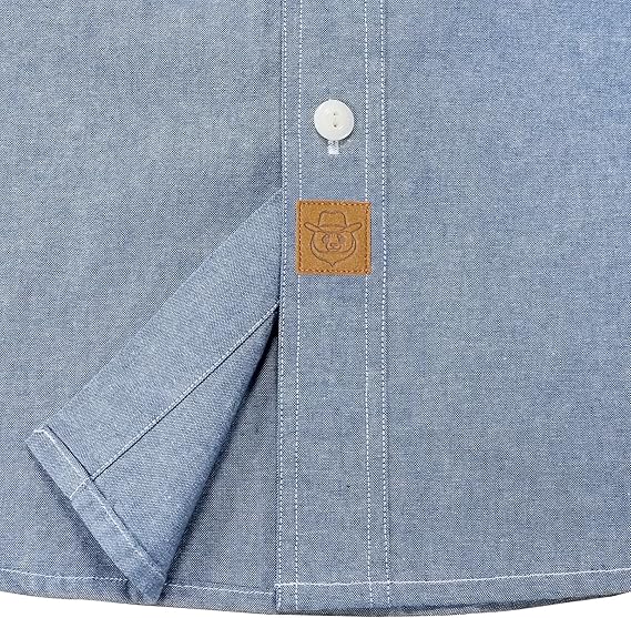 Dubinik® Chambray Langarm-Jeanshemd mit Taschen #58009