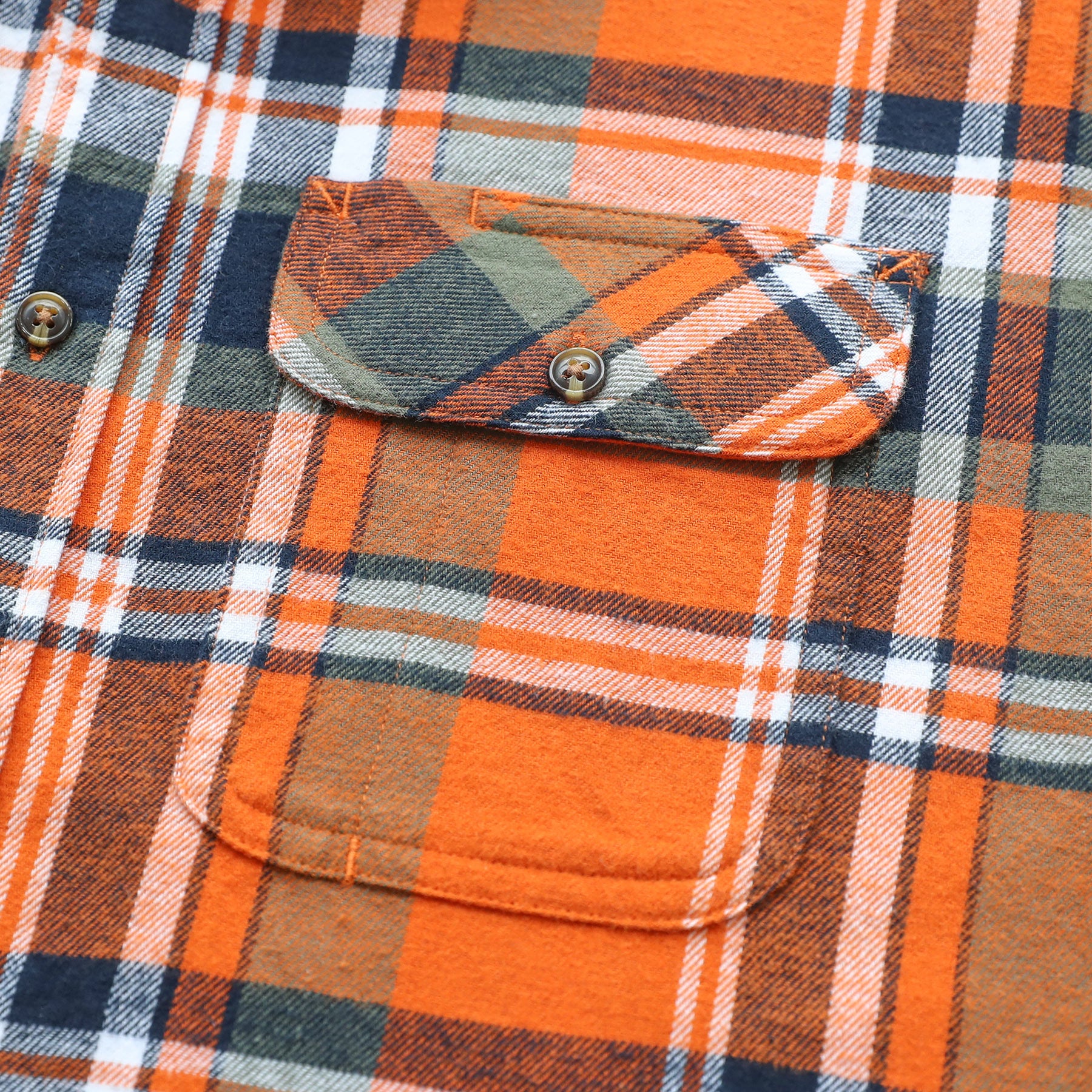 Mens Midweight Flannel Shirts Long Sleeve Casual Button Down Brushed 100% Cotton Shirt#1007