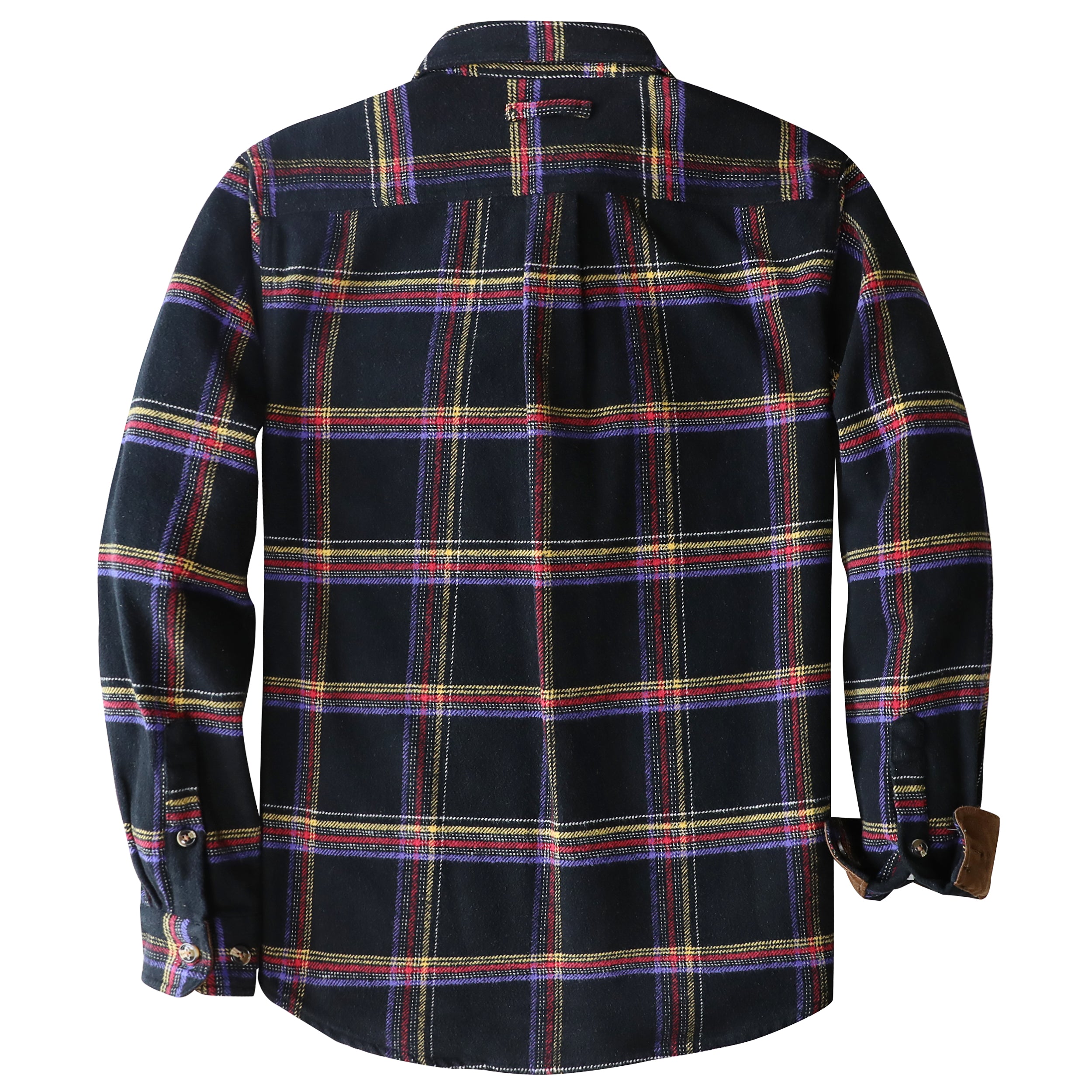 Dubinik® Mens Flannel Shirts Long Sleeve Casual Button Down Heavyweight Soft Pure Cotton Plaid Warm Suede Cuffs#0082007