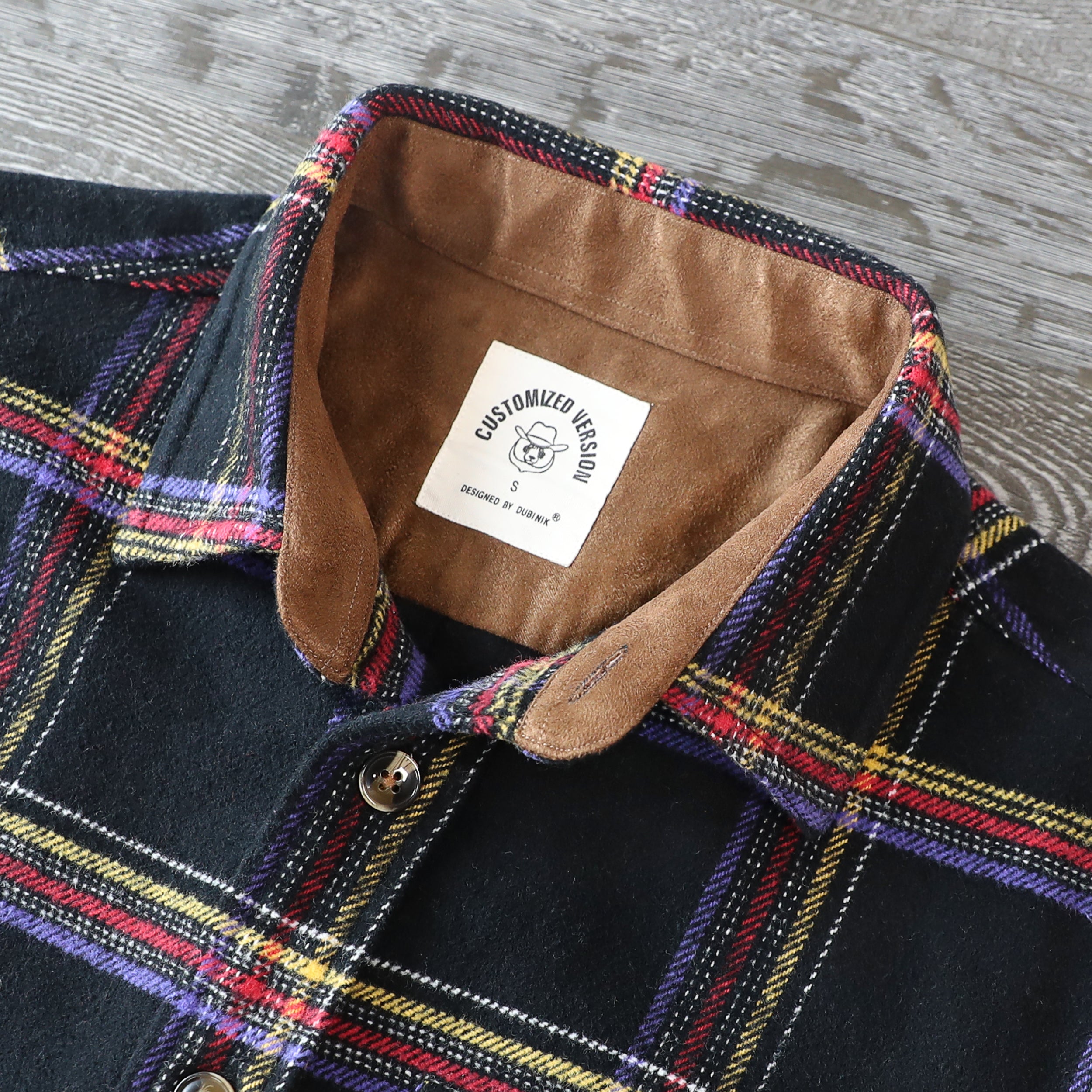 Dubinik® Mens Flannel Shirts Long Sleeve Casual Button Down Heavyweight Soft Pure Cotton Plaid Warm Suede Cuffs#0082007