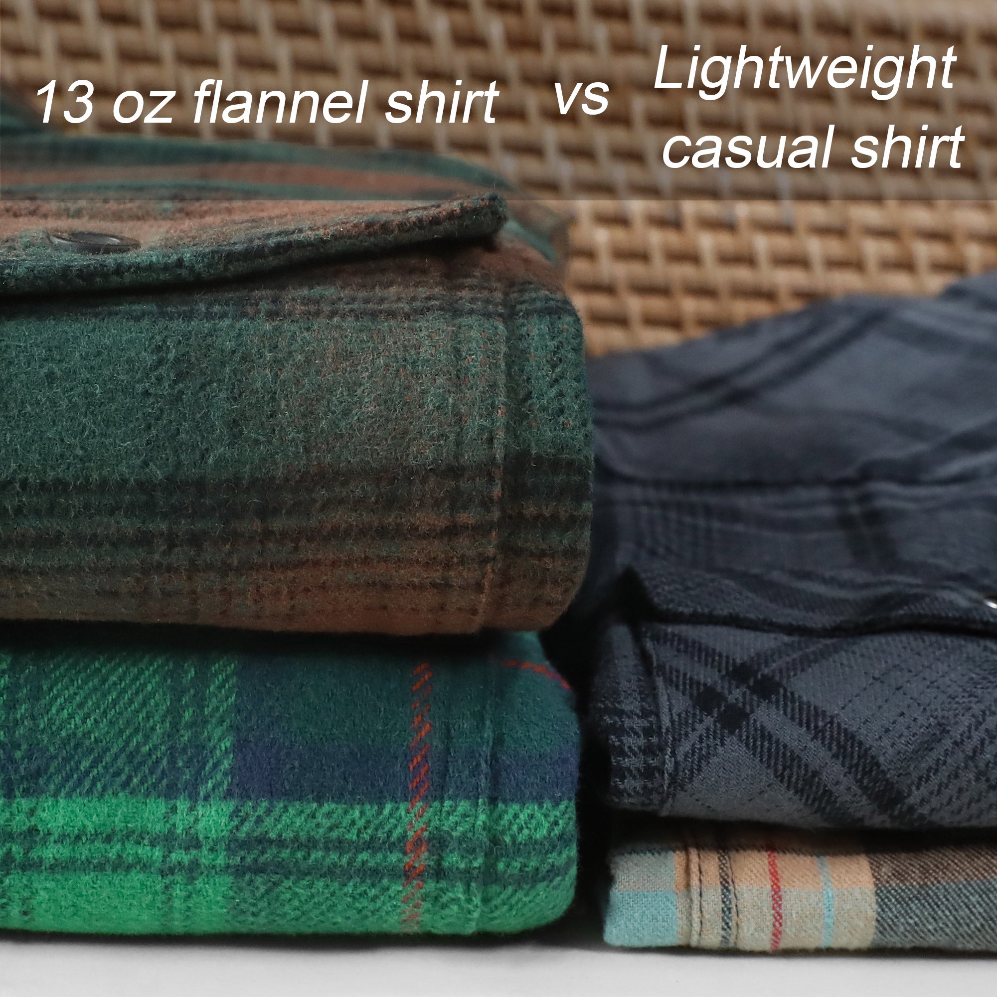 Dubinik® 13oz Ultra Heavyweight Green Flannel Shirt for Men Long Sleeve Mens Plaid Button Down Shirts for Men Vintage 100% Cotton#0081009