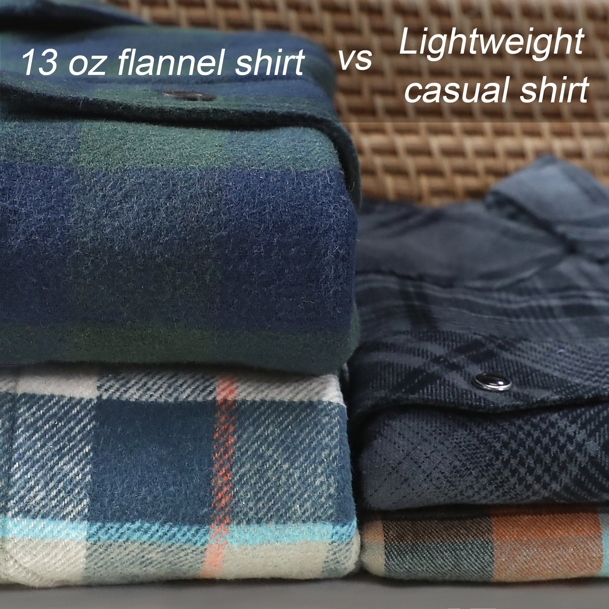 Dubinik® 13oz Ultra Heavyweight Flannel Shirt for Men Long Sleeve Mens Plaid Button Down Shirts for Men Vintage 100% Cotton#0081012
