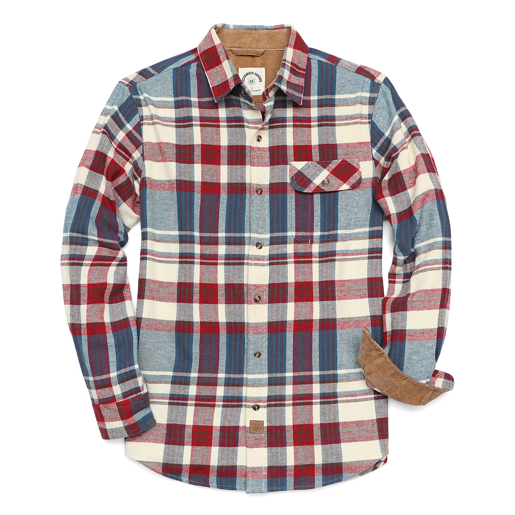 Chemises en flanelle mi-lourde pour hommes, manches longues, décontractées, boutonnées, 100 % coton brossé, n° 1012