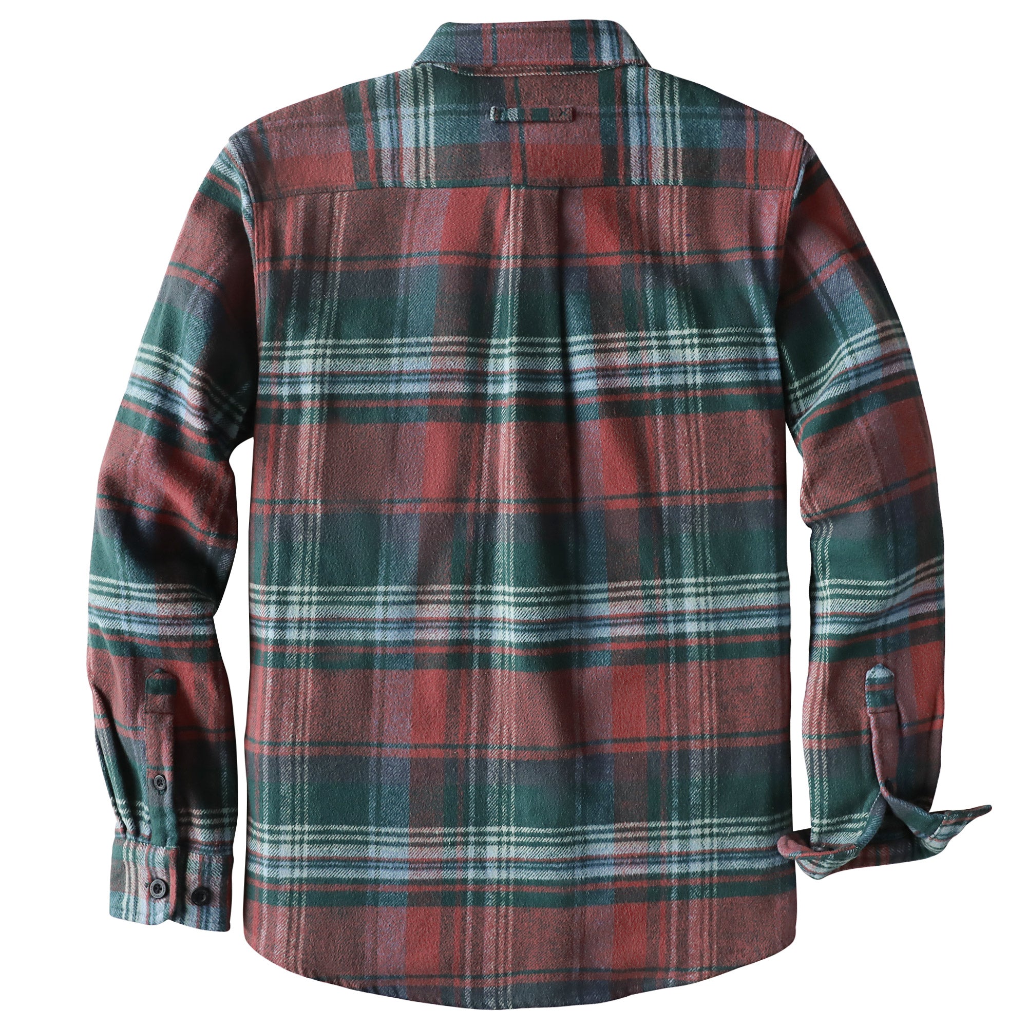 Dubinik® 13oz Ultra Heavyweight Green Flannel Shirt for Men Long Sleeve Mens Plaid Button Down Shirts for Men Vintage 100% Cotton#0081014