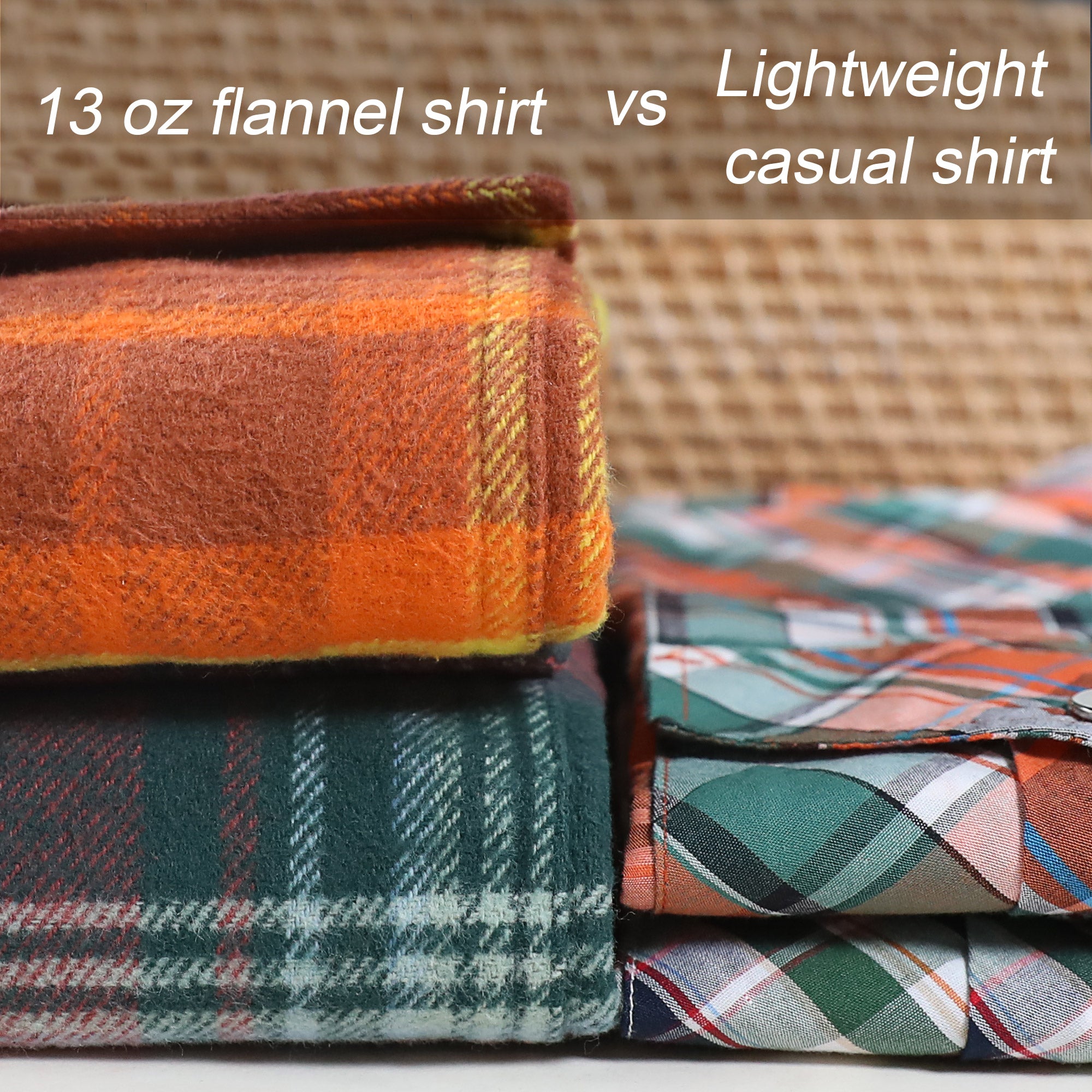 Dubinik® 13oz Ultra Heavyweight Green Flannel Shirt for Men Long Sleeve Mens Plaid Button Down Shirts for Men Vintage 100% Cotton#0081014