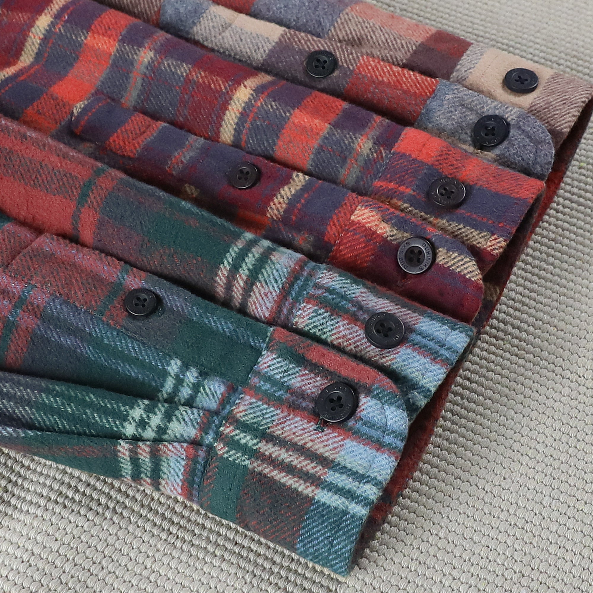 Dubinik® 13oz Ultra Heavyweight Green Flannel Shirt for Men Long Sleeve Mens Plaid Button Down Shirts for Men Vintage 100% Cotton#0081014