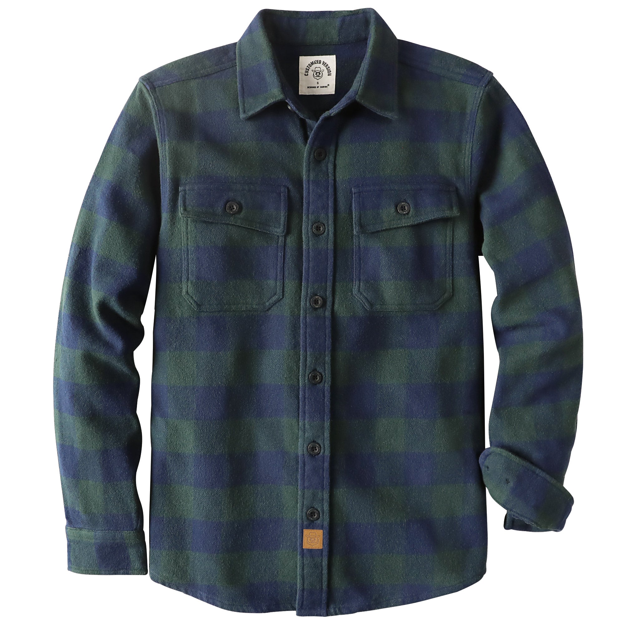 Dubinik® 13oz Ultra Heavyweight Flannel Shirt for Men Long Sleeve Mens Plaid Button Down Shirts for Men Vintage 100% Cotton#0081016