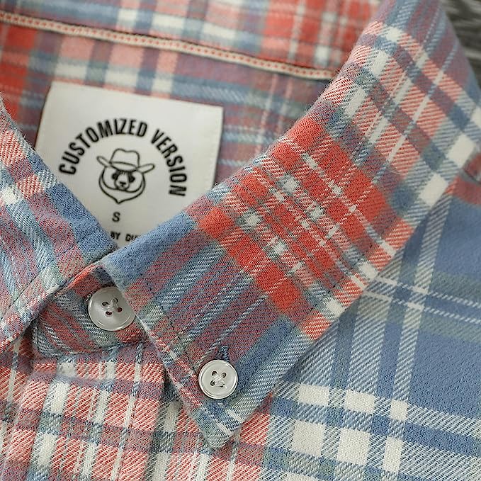 Chemises en flanelle Dubinik® pour hommes, manches longues, boutonnées, décontractées, à carreaux, tout en coton doux avec poche, coupe classique 03-51