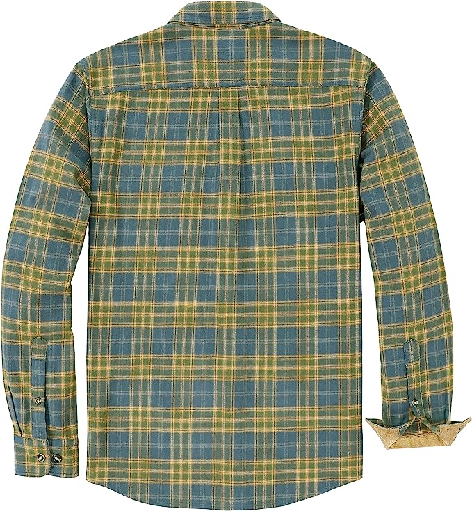 Herren Mittelschweres Flanellhemd, Langarm, lässig, Button-Down, gebürstetes Hemd aus 100 % Baumwolle #10113