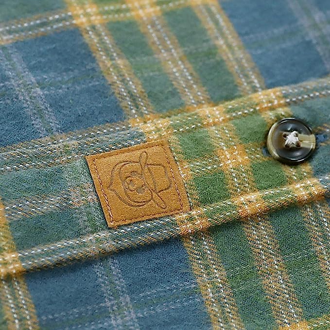Herren Mittelschweres Flanellhemd, Langarm, lässig, Button-Down, gebürstetes Hemd aus 100 % Baumwolle #10113