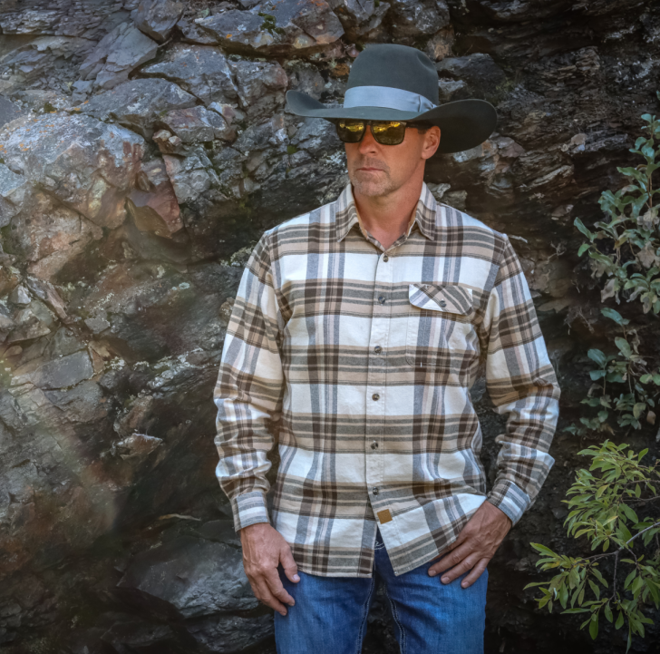 Herren Mittelschweres Flanellhemd Langarm Casual #1004