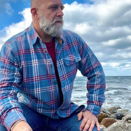 Mens Midweight Flannel Shirts Long Sleeve Casual Button Down Brushed 100% Cotton Shirt#1021