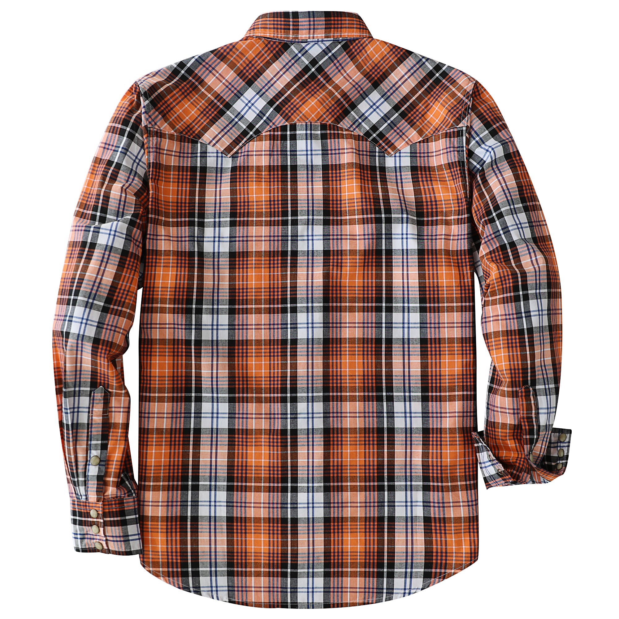 Dubinik® Pearl Snap Shirts For Men Long Sleeve Lightweight Casual Western Plaid Cowboy Cotton Vintage Work Shirt#48014