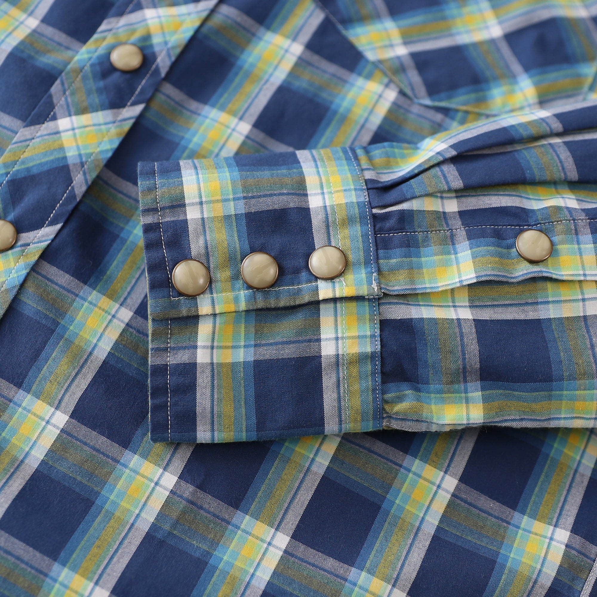 Dubinik® Pearl Snap Shirts For Men Long Sleeve Lightweight Casual Western Plaid Cowboy Cotton Vintage Work Shirt#48017