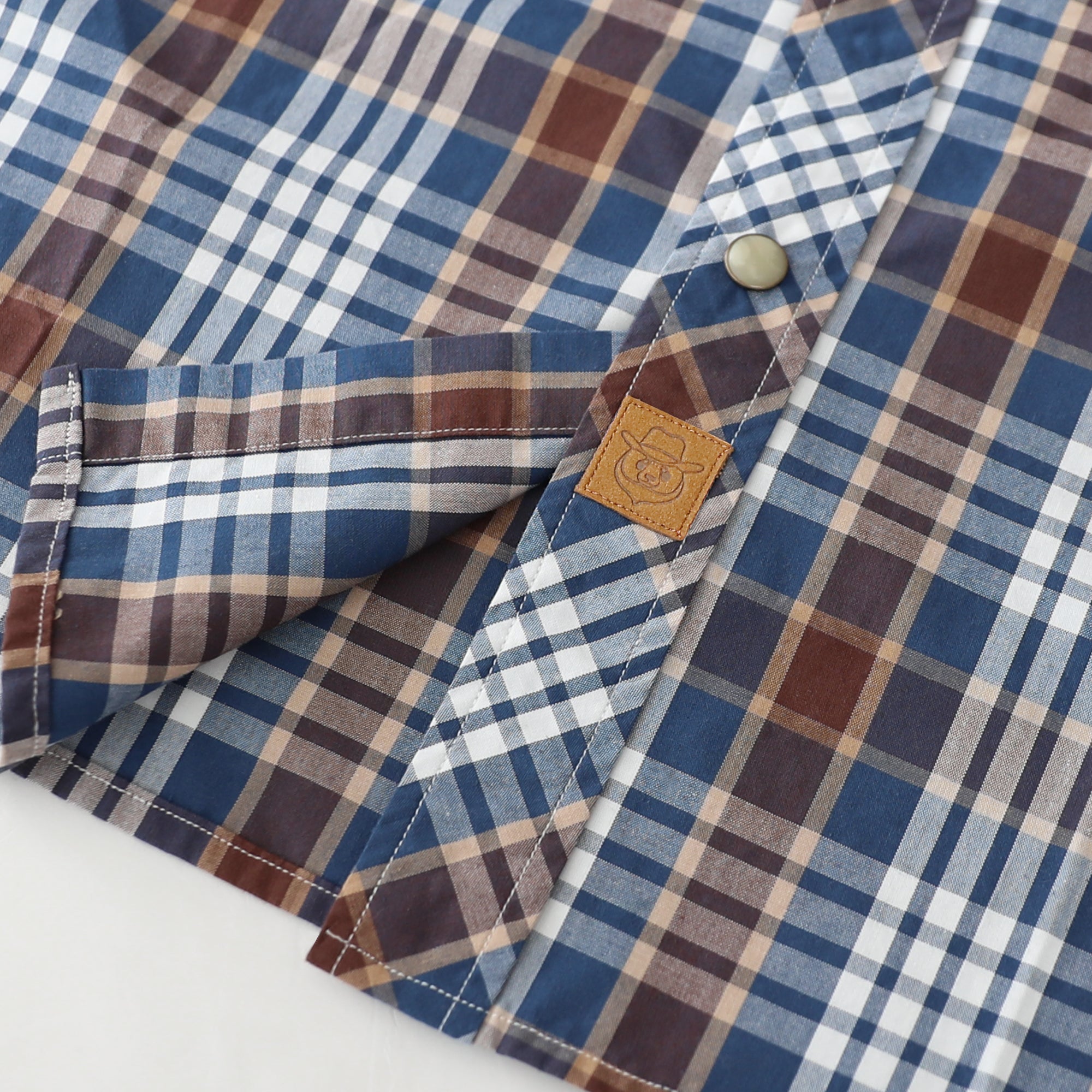 Dubinik® Pearl Snap Shirts For Men Long Sleeve Lightweight Casual Western Plaid Cowboy Cotton Vintage Work Shirt#48027