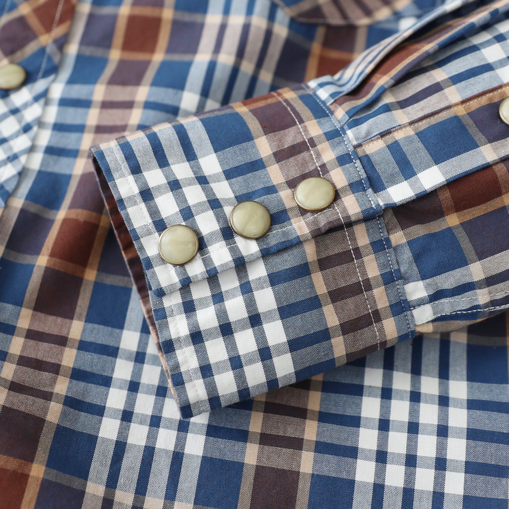 Dubinik® Pearl Snap Shirts For Men Long Sleeve Lightweight Casual Western Plaid Cowboy Cotton Vintage Work Shirt#48027