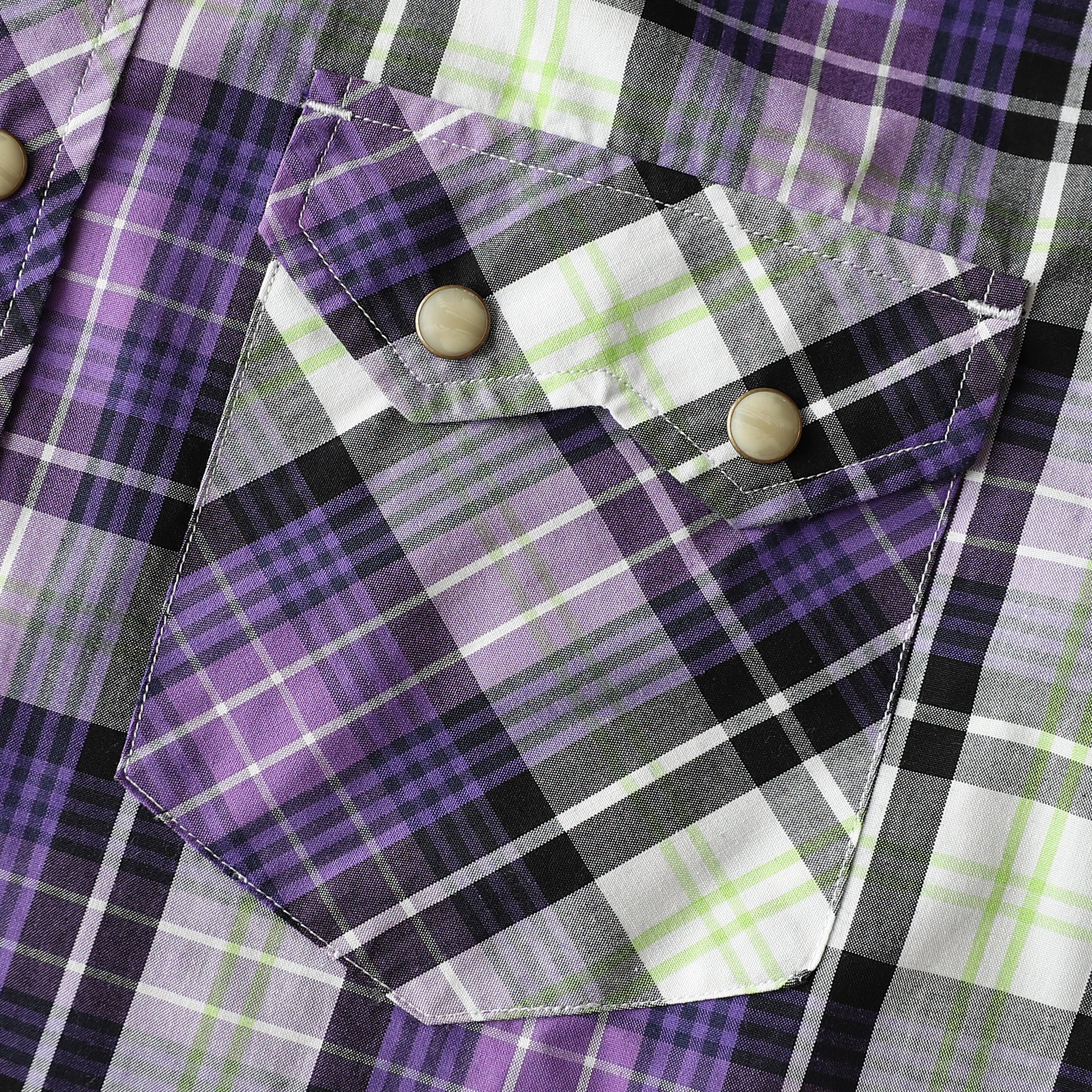 Dubinik® Pearl Snap Shirts For Men Long Sleeve Lightweight Casual Western Plaid Cowboy Cotton Vintage Work Shirt#48002