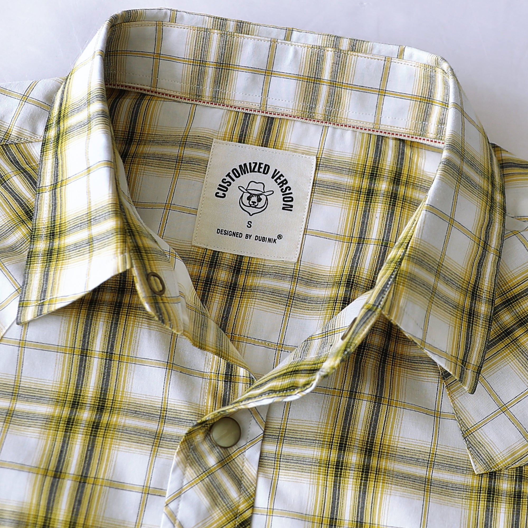 Dubinik® Pearl Snap Shirts For Men Long Sleeve Lightweight Casual Western Plaid Cowboy Cotton Vintage Work Shirt#48010