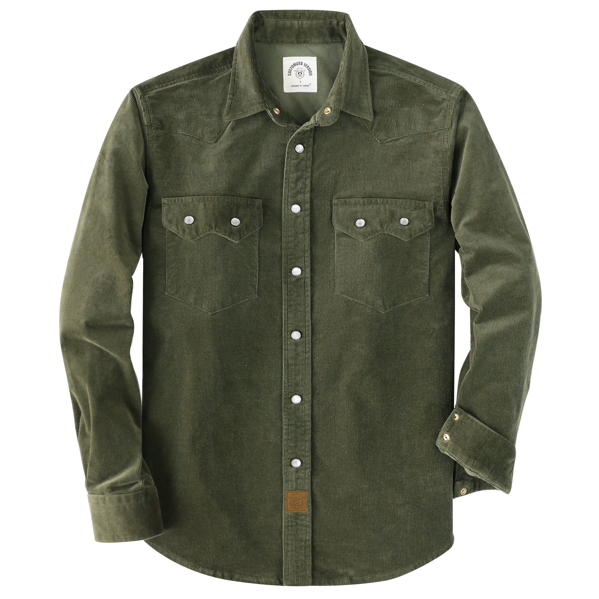 Dubinik Men's Corduroy Jacket – Pearl Snap Western Work Shirt With