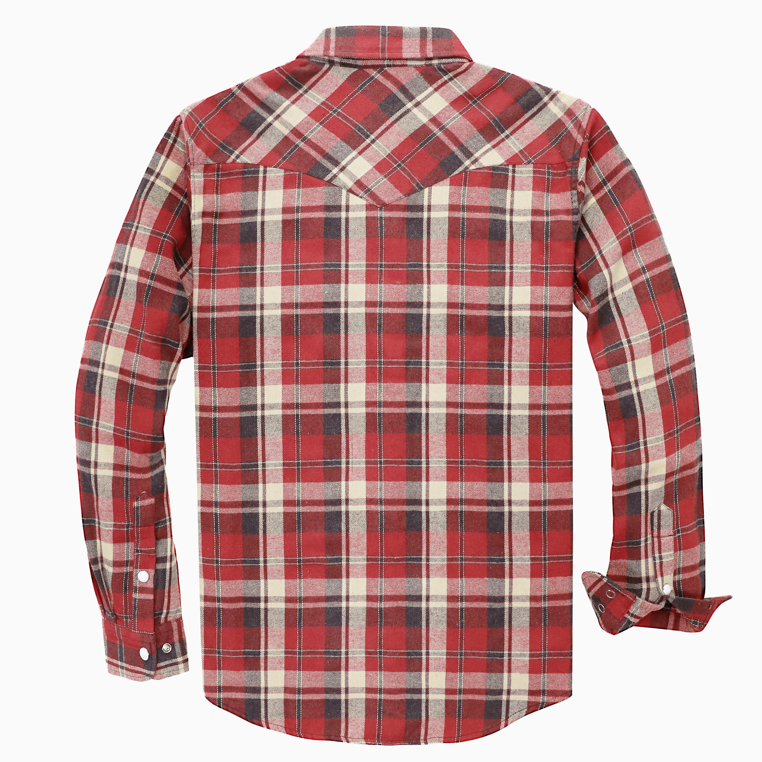 Dubinik® Flannel Shirt for Men Western Cowboy Pearl Snap Shirts for Men Long Sleeve Vintage Buttons Down Plaid Shirt#28605