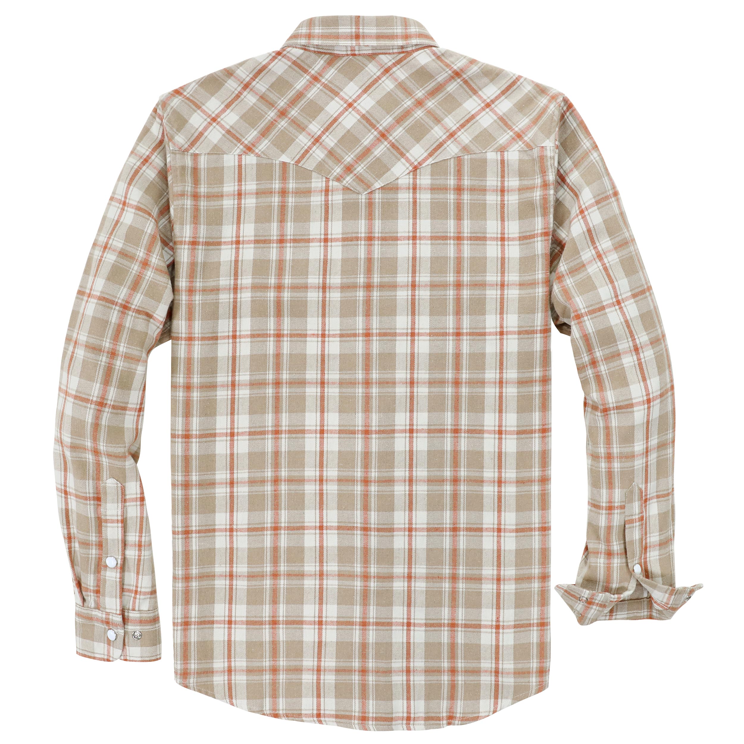 Dubinik® Flannel Shirt for Men Western Cowboy Pearl Snap Shirts for Men Long Sleeve Vintage Buttons Down Plaid Shirt#28406