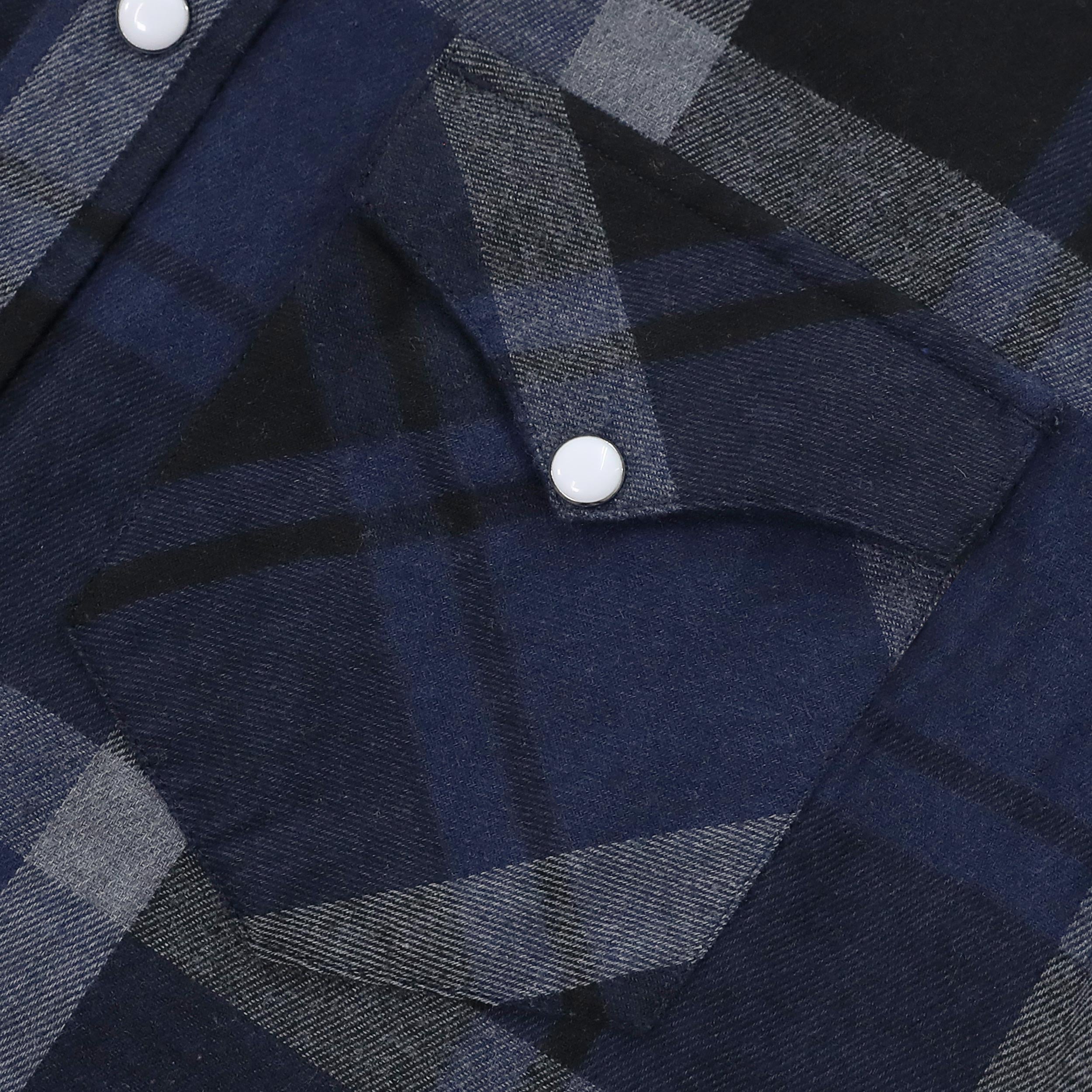 Dubinik® Flannel Shirt For Men Western Cowboy Pearl Snap Shirts For Men Long Sleeve Vintage Buttons Down Plaid Shirt #28503