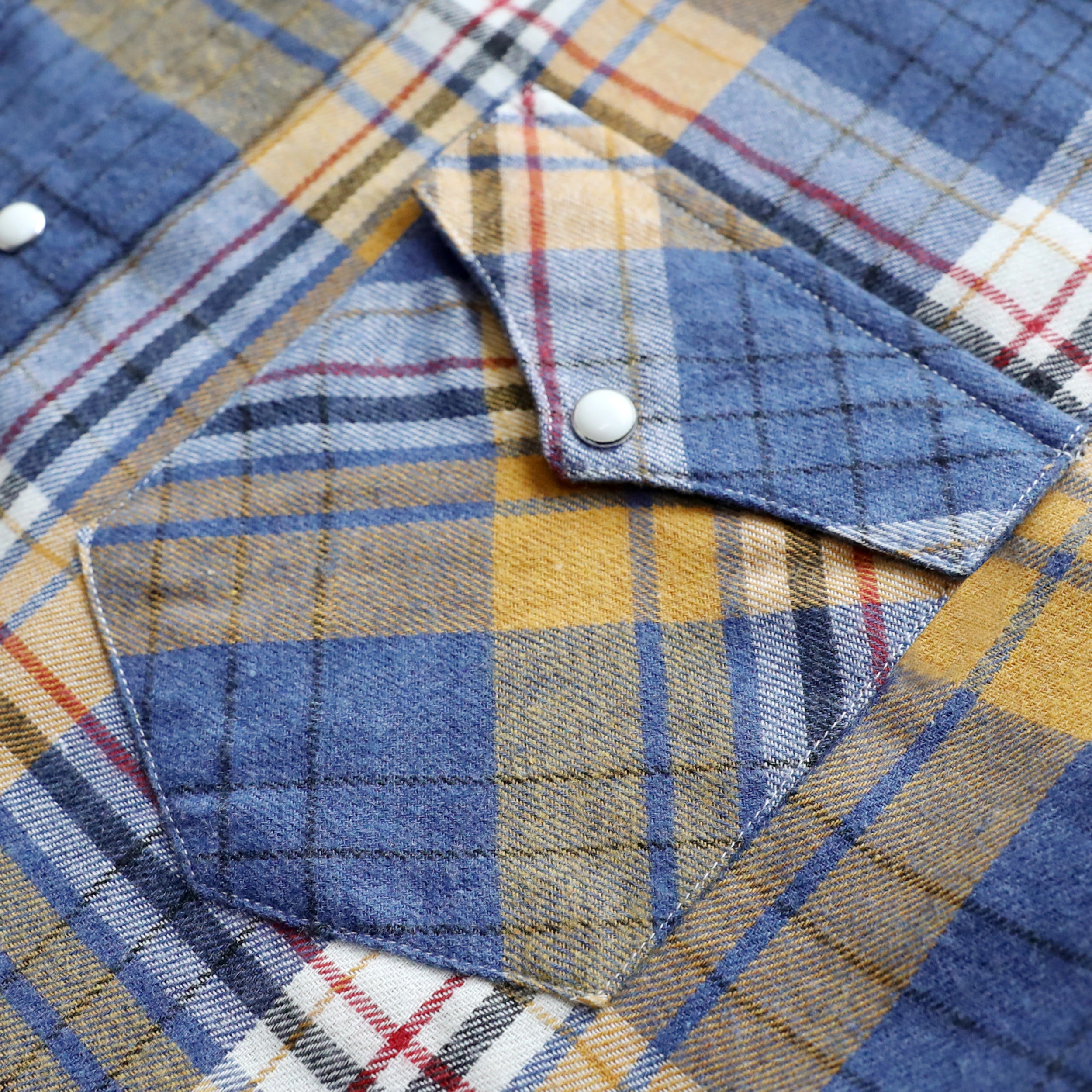 Mens Flannel Long Sleeve Pearl Snap Buttons Western Cowboy Vintage Casual Shirts #2822