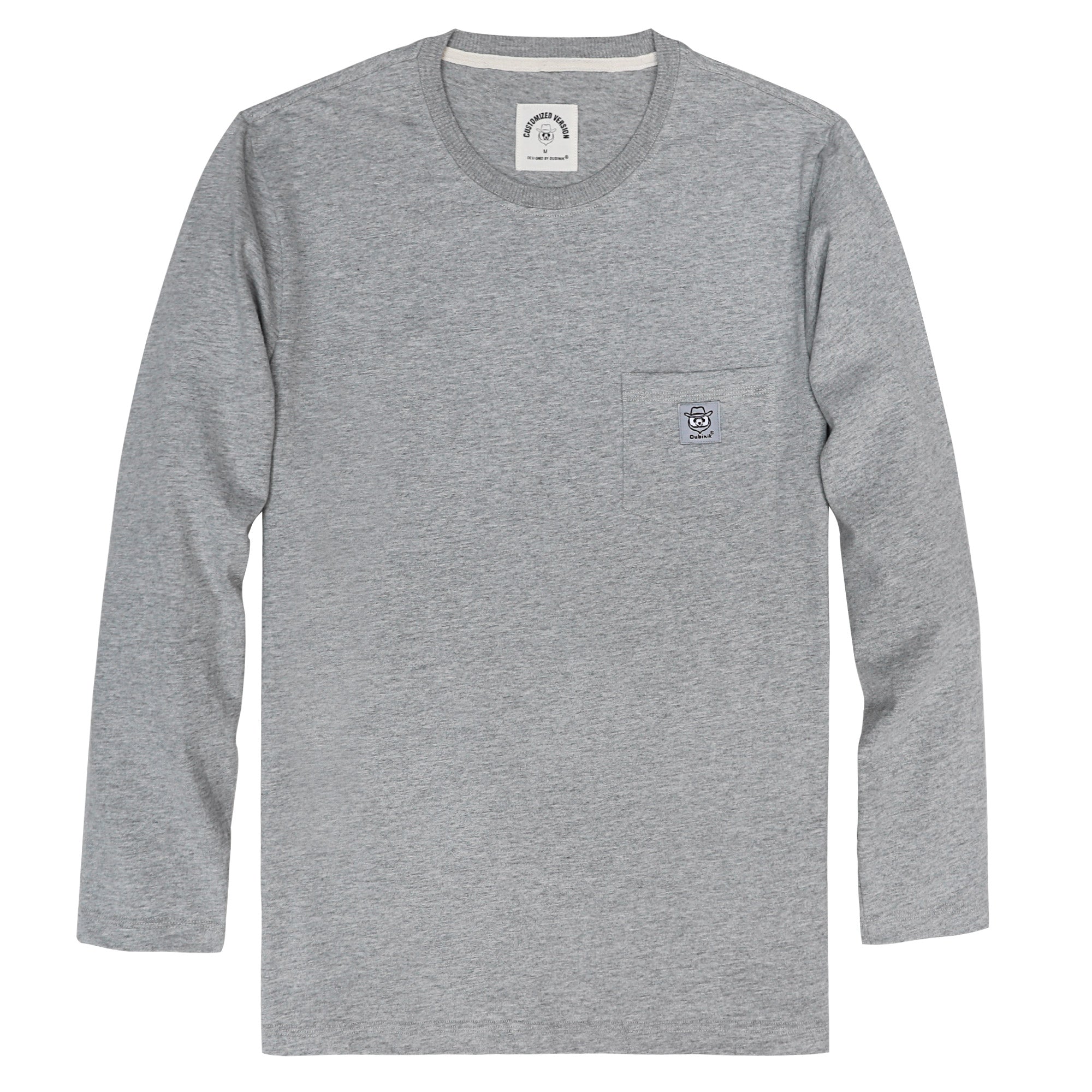 Dubinik® Men's Long Sleeve T-Shirts 100% Cotton Heightwight Workwear with Pocket#31201