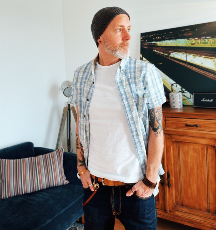 Chemise décontractée en coton à manches courtes pour homme #0020 