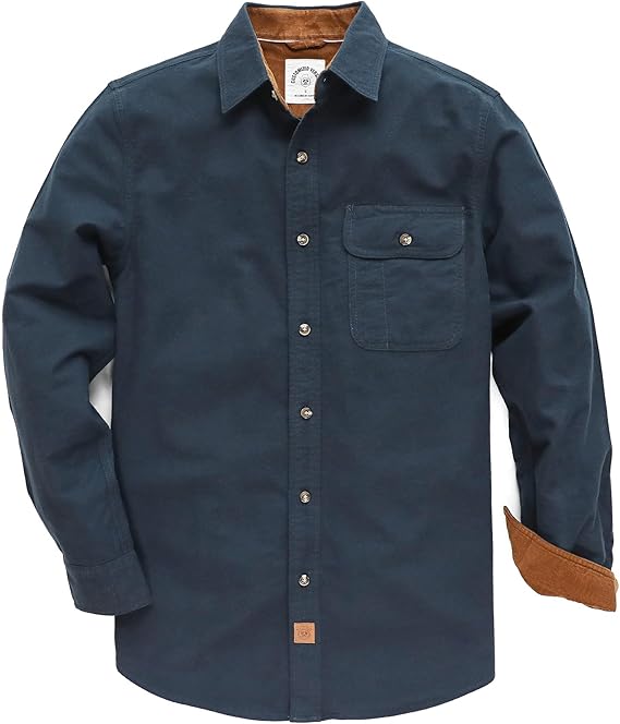 Mens Midweight Flannel Shirts Long Sleeve Casual Button Down Brushed 100% Cotton Shirt#1020