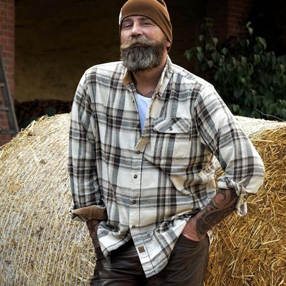 Mens Midweight Flannel Shirts Long Sleeve Casual#1004 Tall size in stock now!