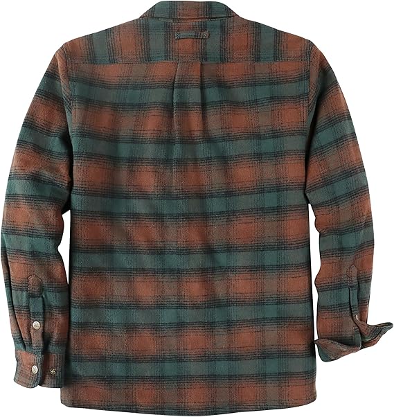 Dubinik® Mens Lightweight Jacket Cozy Warm Lined Flannel Shirts for Men Long Sleeve Snap Casual Plaid 2 Chest Pockets#0181015