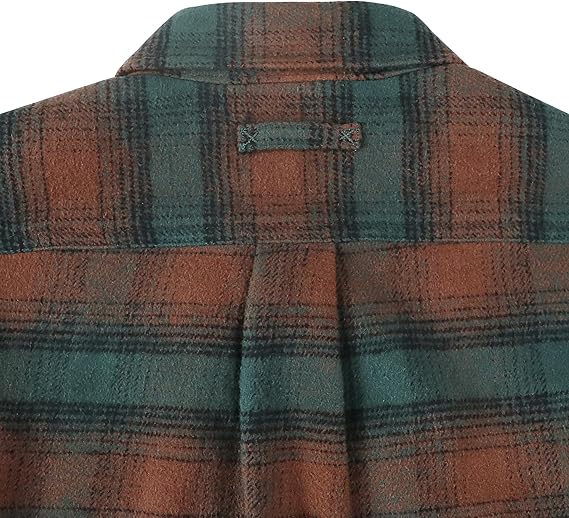 Dubinik® Mens Lightweight Jacket Cozy Warm Lined Flannel Shirts for Men Long Sleeve Snap Casual Plaid 2 Chest Pockets#0181015
