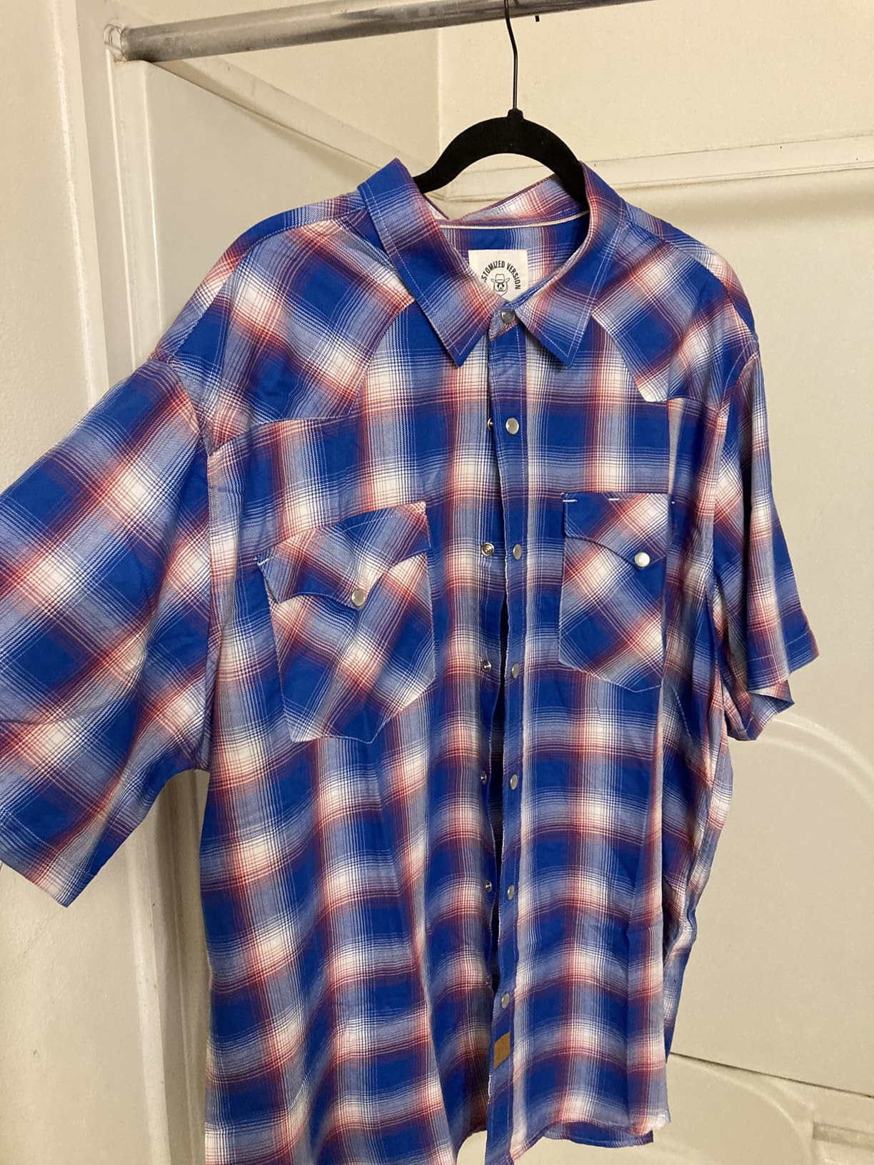 Chemises à carreaux à manches courtes en fibre de bambou Dubinik® pour hommes, style cowboy occidental, style vintage décontracté, avec boutons-pression nacrés, #2902