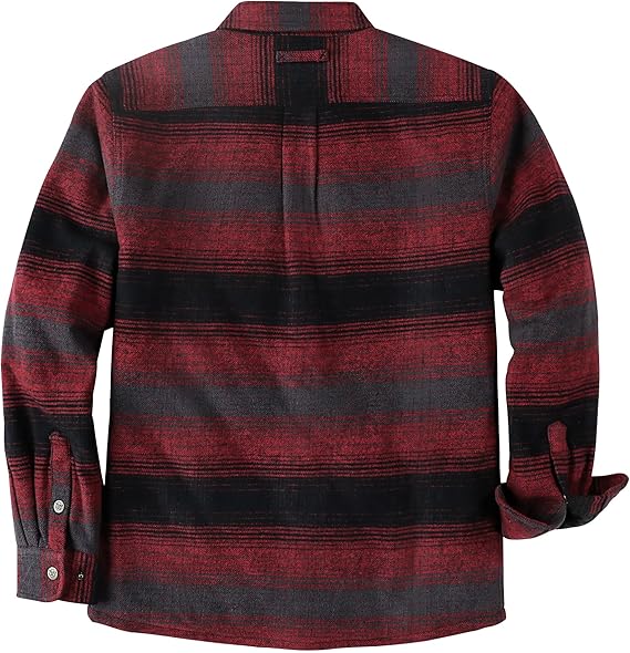 Dubinik® Mens Lightweight Jacket Cozy Warm Lined Flannel Shirts for Men Long Sleeve Snap Casual Plaid 2 Chest Pockets#0181007
