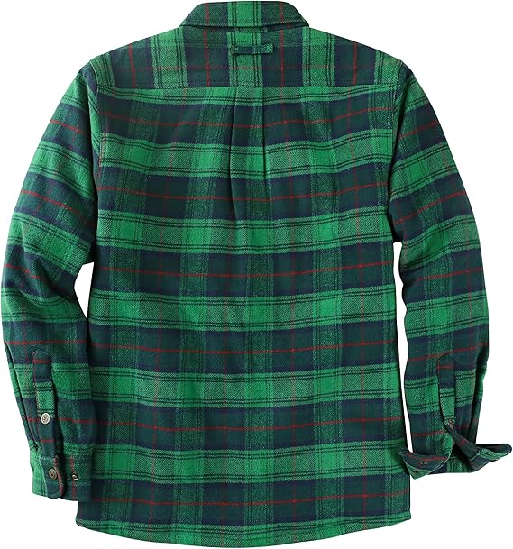 Dubinik® Mens Lightweight Jacket Cozy Warm Lined Flannel Shirts for Men Long Sleeve Snap Casual Plaid 2 Chest Pockets#0181009